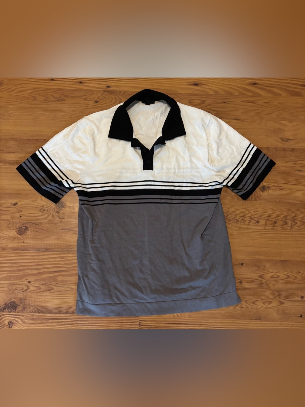 Truth By Republic Colorblock Polo Lg White,gray And Black